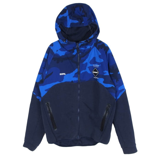 F.C.R.B. エフシーアールビー 21AW FCRB-212061 VENTILATION HOODIE ベンチレーション ジップアップ フーディー パーカー ブルゾン ブルー系 S【中古】