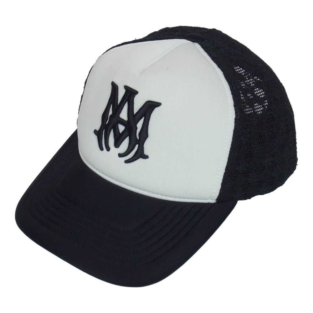 AMIRI アミリ AMHATR1030 MA TWO TONE TRUCKER HAT MA ロゴ トラッカー メッシュ キャップ 帽子 ブラック系【中古】