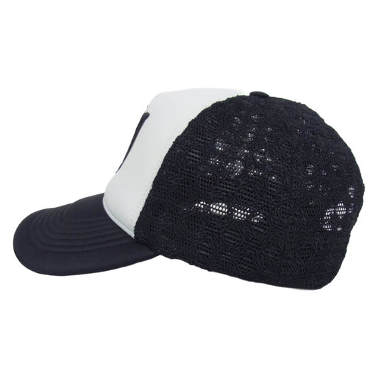 AMIRI アミリ AMHATR1030 MA TWO TONE TRUCKER HAT MA ロゴ トラッカー メッシュ キャップ 帽子 ブラック系【中古】