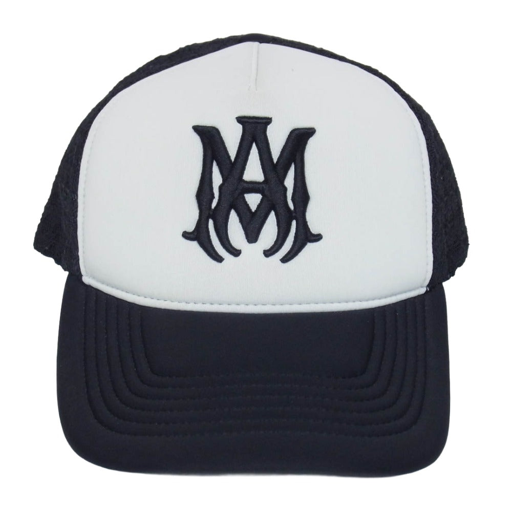 AMIRI アミリ AMHATR1030 MA TWO TONE TRUCKER HAT MA ロゴ トラッカー メッシュ キャップ 帽子 ブラック系【中古】