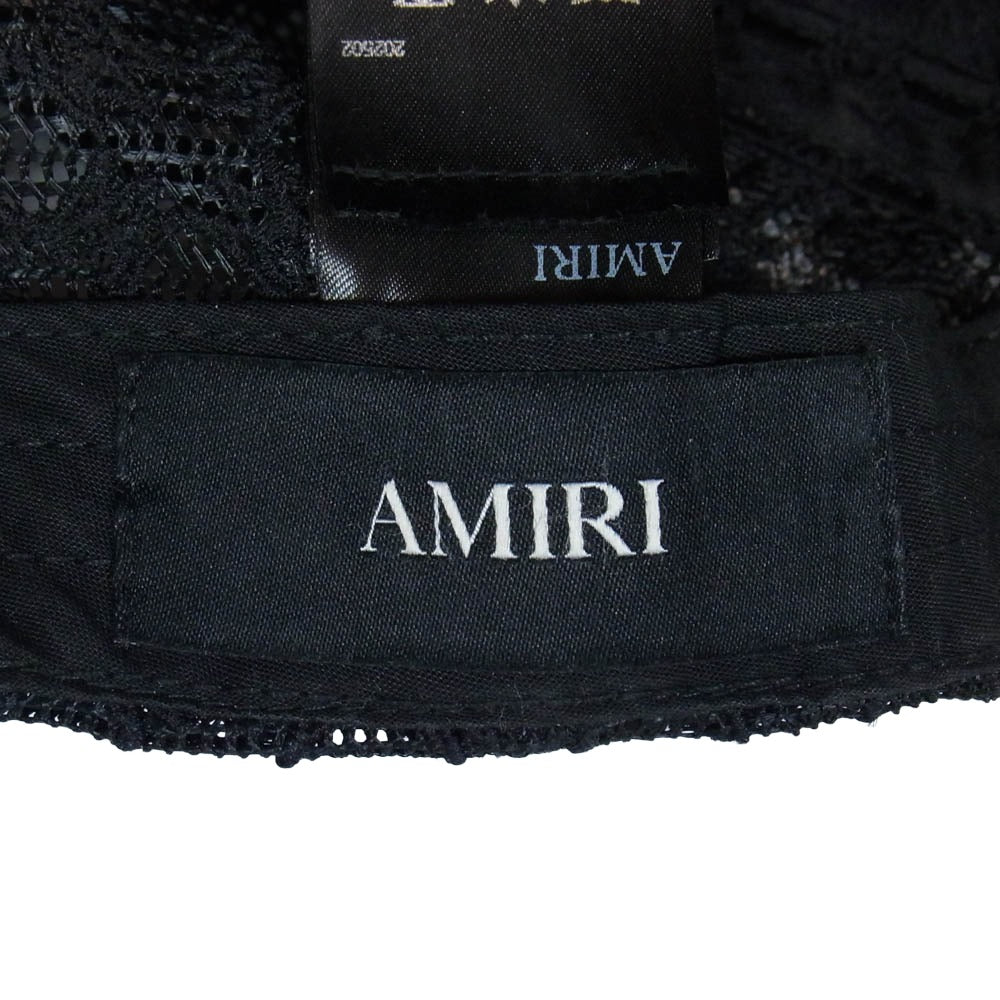 AMIRI アミリ AMHATR1030 MA TWO TONE TRUCKER HAT MA ロゴ トラッカー メッシュ キャップ 帽子 ブラック系【中古】