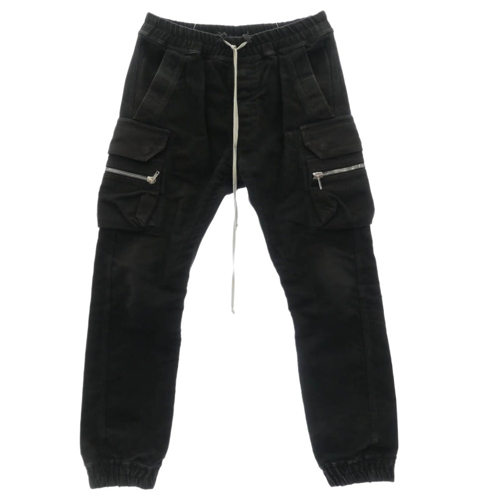 Rick Owens リックオウエンス 23AW RU02C7396-TB MASTODON CARGO マストドン カーゴ ドローストリング仕様 ブラック パンツ ブラック系 48【中古】