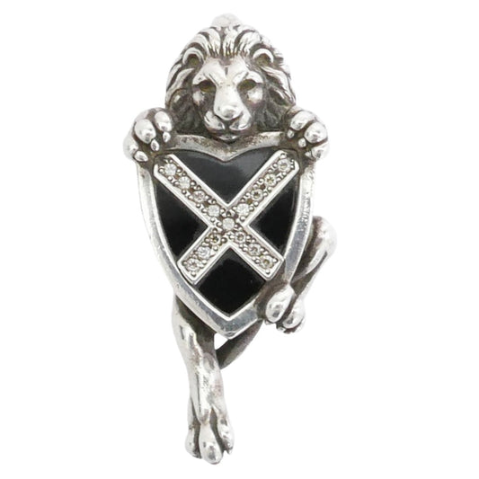 Justin Davis ジャスティンデイビス SPJ523 REGAL LION リーガルライオン オニキス シールド ペンダントトップ シルバー系【中古】