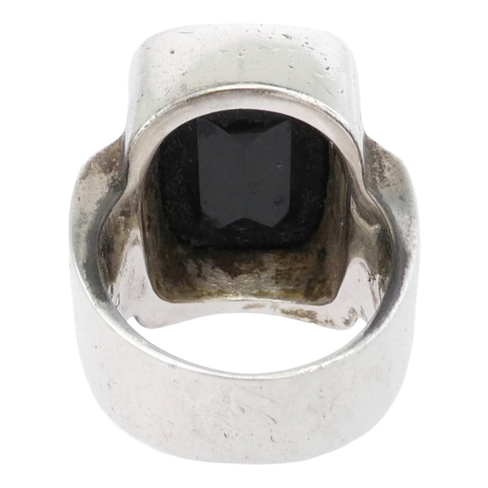 Justin Davis ジャスティンデイビス SRJ100 EMINEM エミネム オニキス クロス ダイヤモンド リング シルバー系 13号【中古】