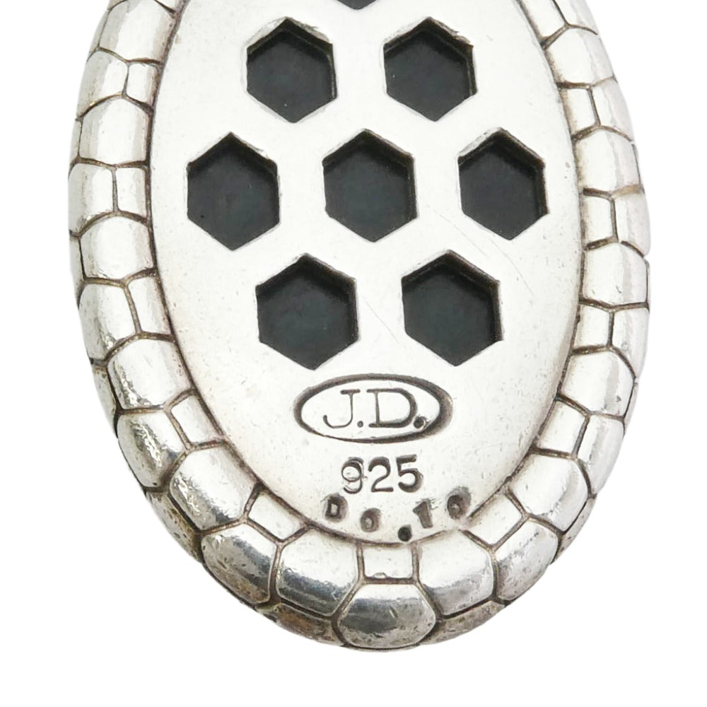 Justin Davis ジャスティンデイビス SPJ106 クイーンビー オニキス PAVEダイヤモンド オーバル ペンダントトップ シルバー系【中古】