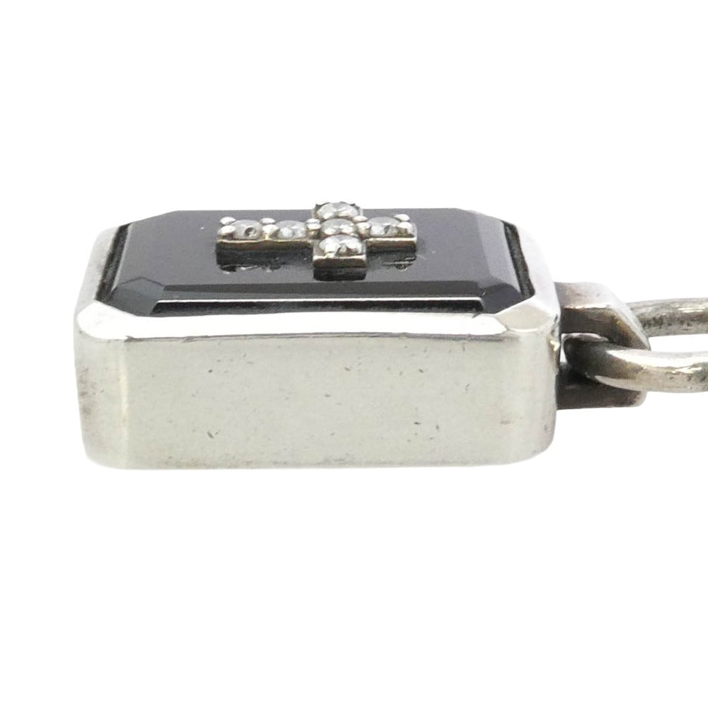 Justin Davis ジャスティンデイビス SNJ115 EMINEM エミネム オニキス クロス ダイヤモンド ネックレス 40cm シルバー系【中古】