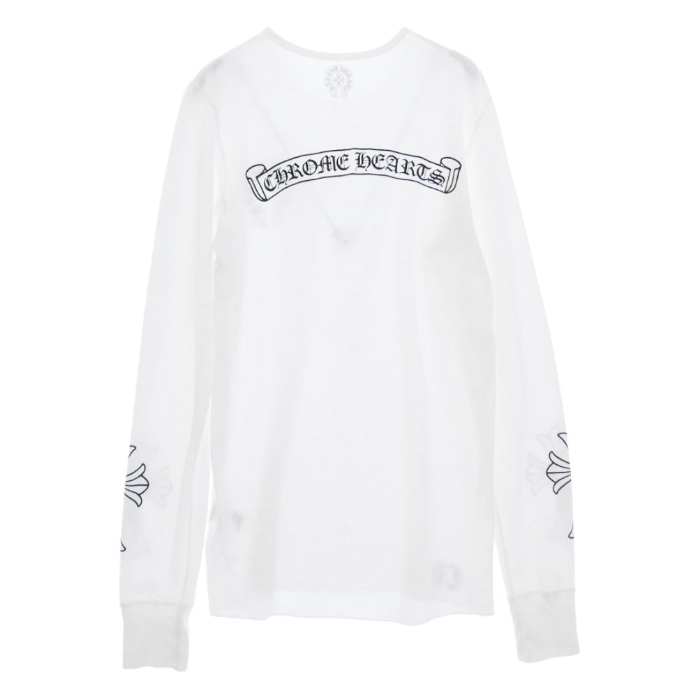 CHROME HEARTS クロムハーツ（原本無） ホースシュー サーマル ロングスリーブ 長袖 カットソー ホワイト系 M【中古】