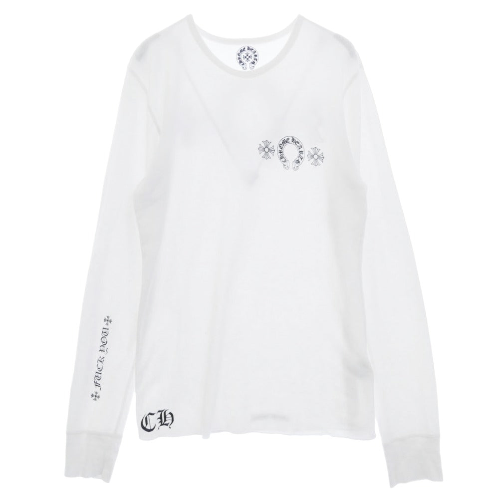 CHROME HEARTS クロムハーツ（原本無） ホースシュー CHプラス サーマル ロングスリーブ 長袖 カットソー ホワイト系 M【中古】