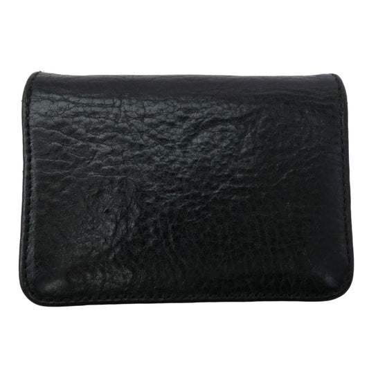 CHROME HEARTS クロムハーツ（原本無） CARD CAS スクロールラベル レザー カードケース ブラック系【中古】