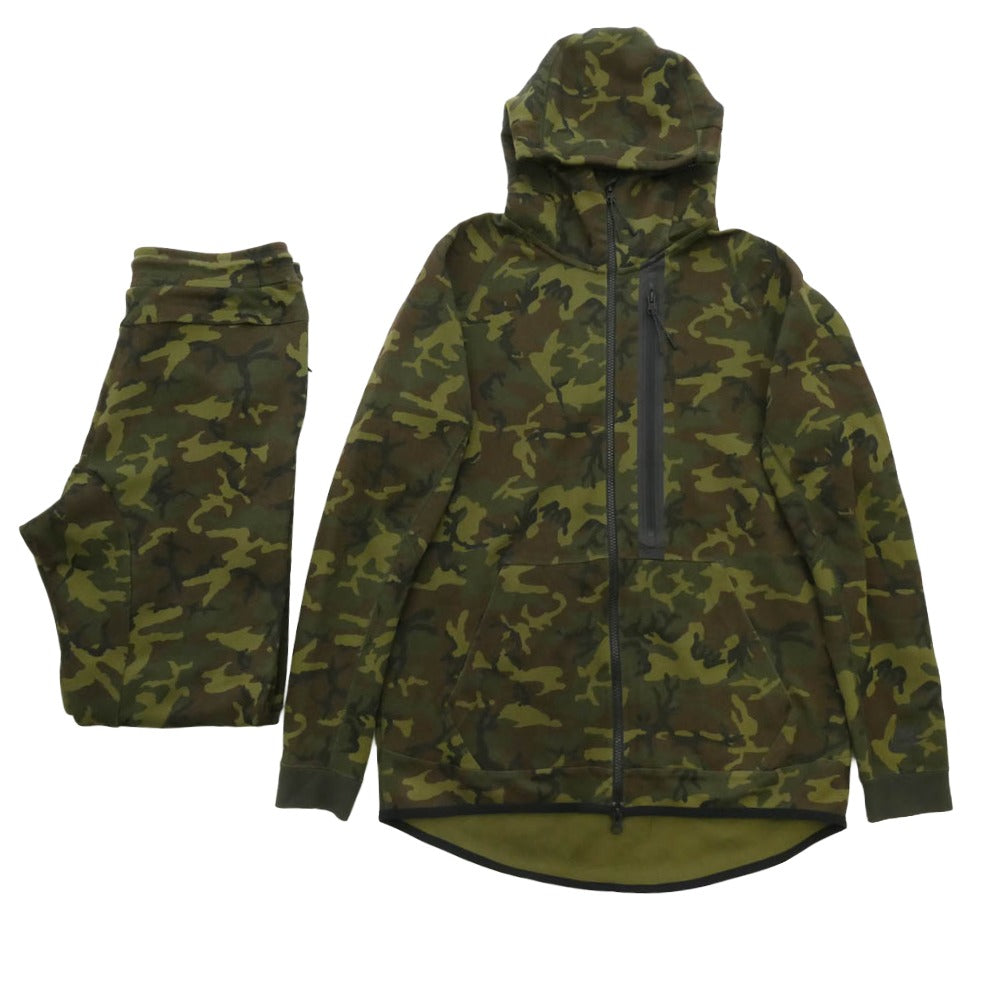 NIKE ナイキ 678951-355/682853-355 TECH FLEECE テックフリース ジャケット ジョガーパンツ セットアップ カモフラージュ系 L / XL【中古】