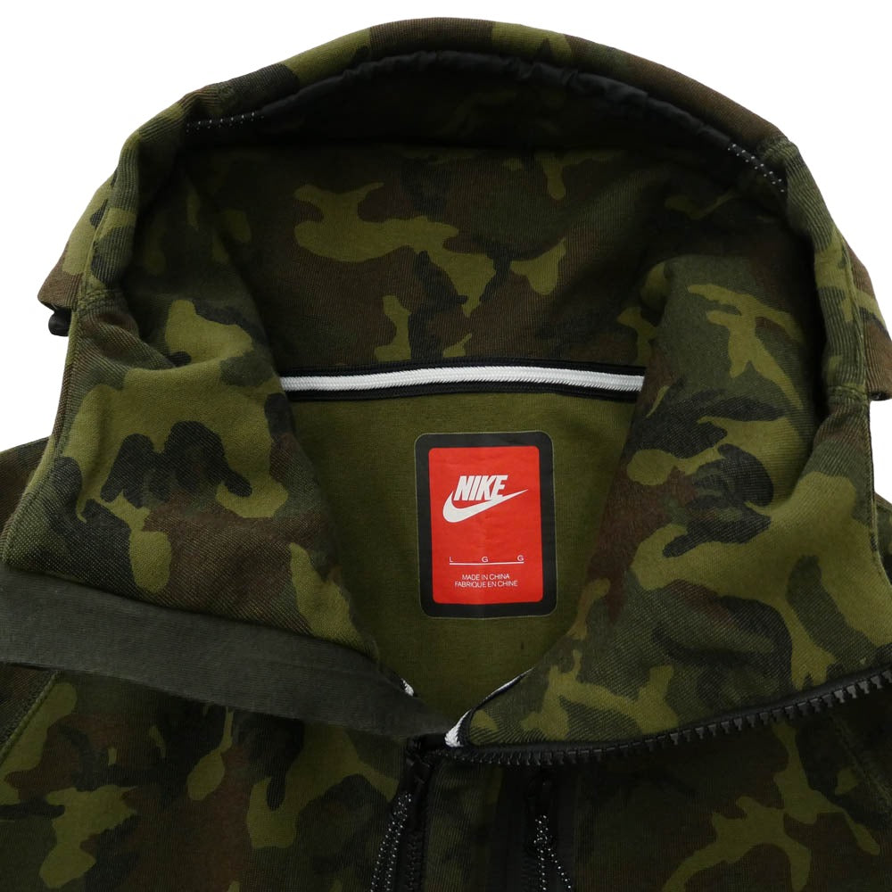 NIKE ナイキ 678951-355/682853-355 TECH FLEECE テックフリース ジャケット ジョガーパンツ セットアップ カモフラージュ系 L / XL【中古】
