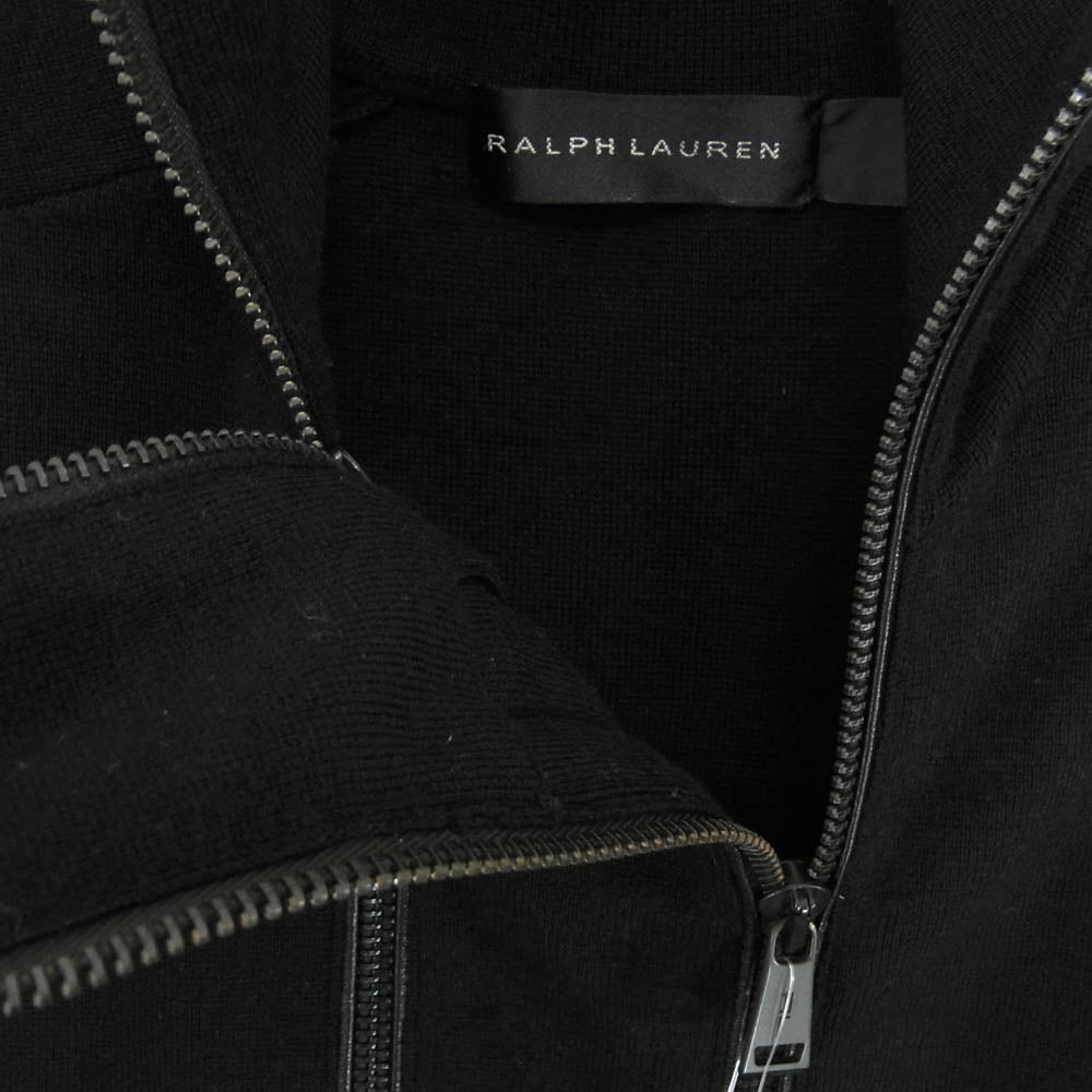 RALPH LAUREN ラルフローレン サマーニット ジップアップ ドライバーズ ニット カーディガン ブラック系 L【中古】