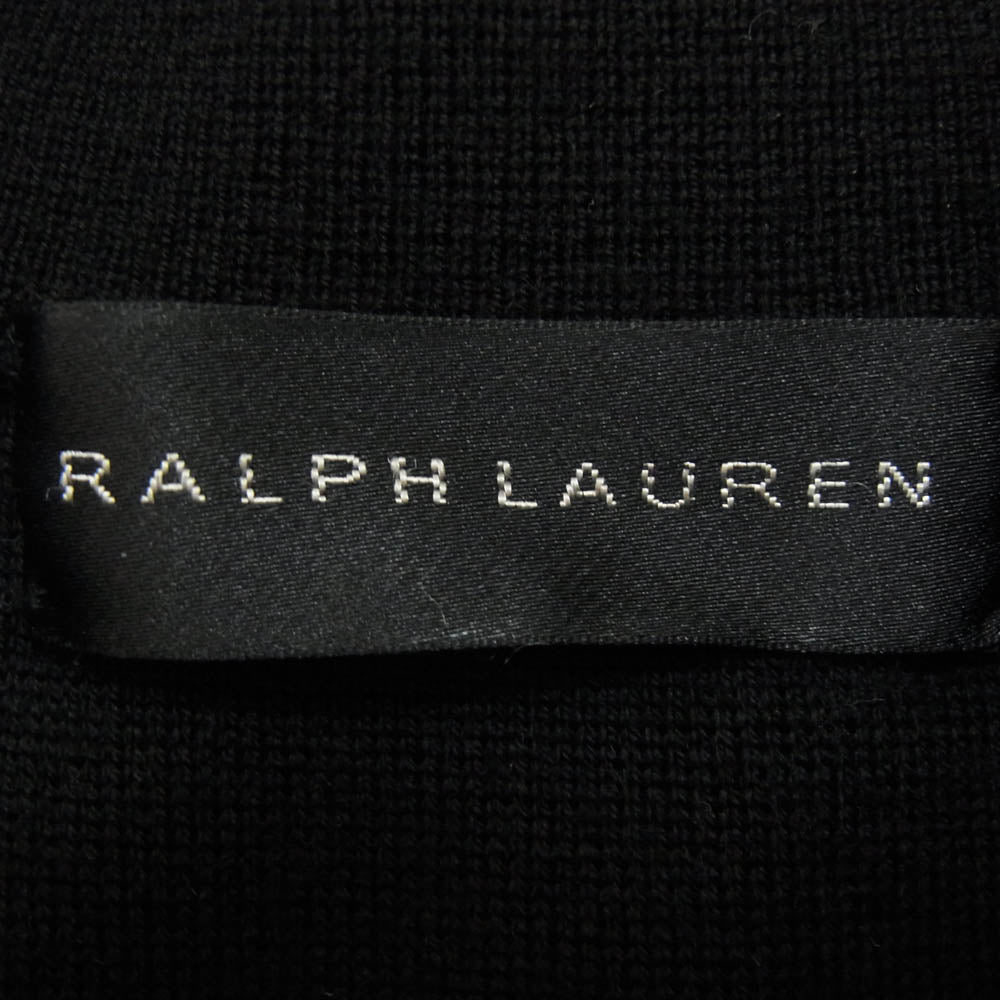 RALPH LAUREN ラルフローレン サマーニット ジップアップ ドライバーズ ニット カーディガン ブラック系 L【中古】