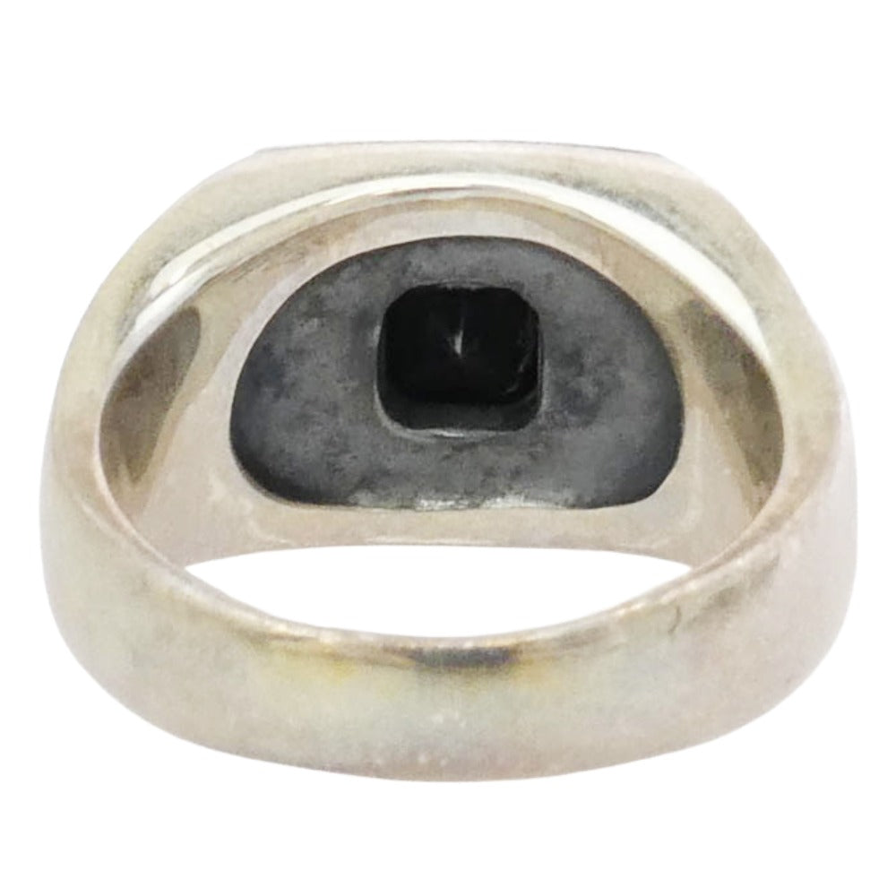 GARNI ガルニ GR18034 20th Engrave College Ring イングレイブ カレッジ リング シルバー系 ブラック系 19号【中古】