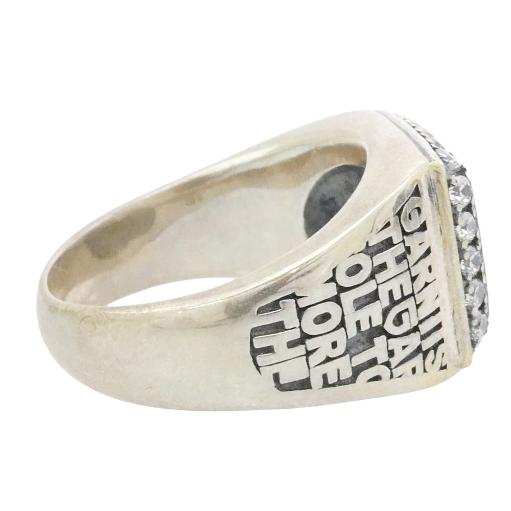 GARNI ガルニ GR18034 20th Engrave College Ring イングレイブ カレッジ リング シルバー系 ブラック系 19号【中古】