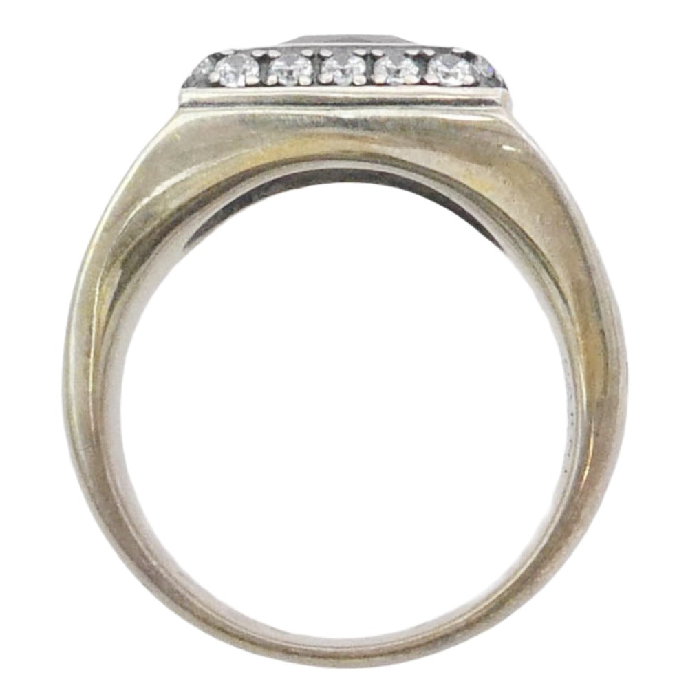 GARNI ガルニ GR18034 20th Engrave College Ring イングレイブ カレッジ リング シルバー系 ブラック系 19号【中古】