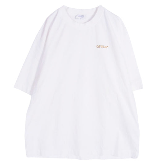OFF-WHITE オフホワイト OMAA120S25JER00D Tape Arrow T Shirt テープ アロー クルーネック 半袖カットソー Tシャツ オフホワイト系 XL【中古】
