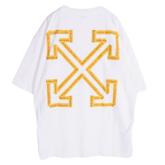 OFF-WHITE オフホワイト OMAA120S25JER00D Tape Arrow T Shirt テープ アロー クルーネック 半袖カットソー Tシャツ オフホワイト系 XL【中古】