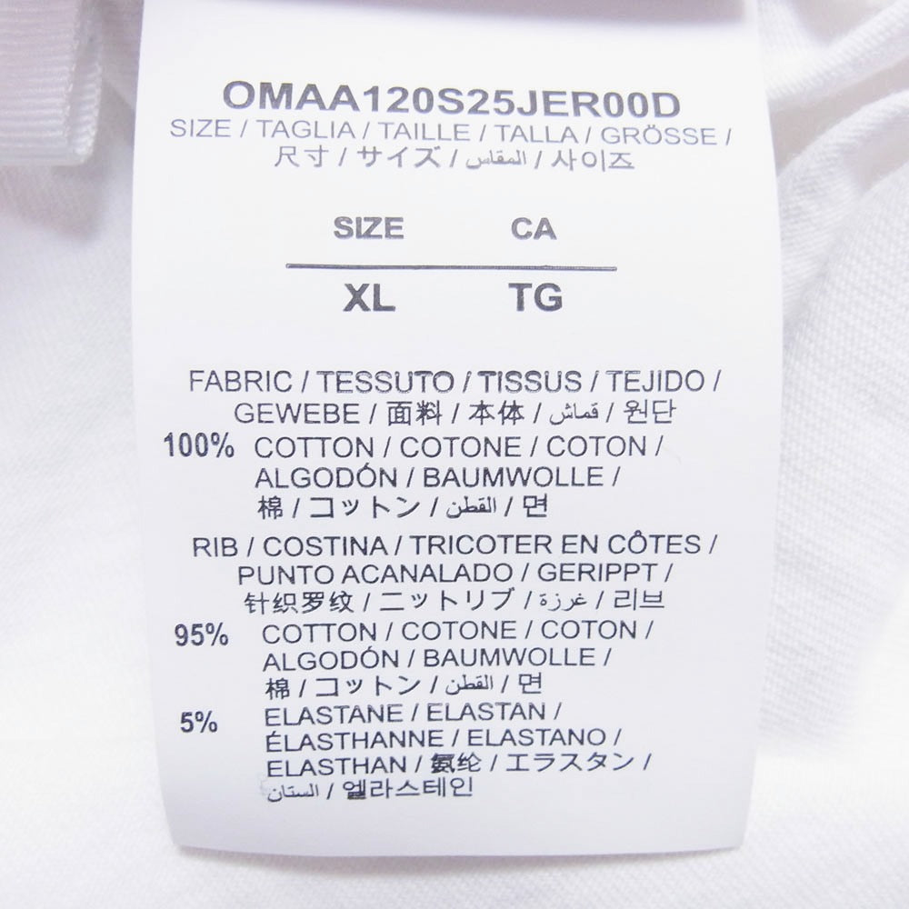 OFF-WHITE オフホワイト OMAA120S25JER00D Tape Arrow T Shirt テープ アロー クルーネック 半袖カットソー Tシャツ オフホワイト系 XL【中古】