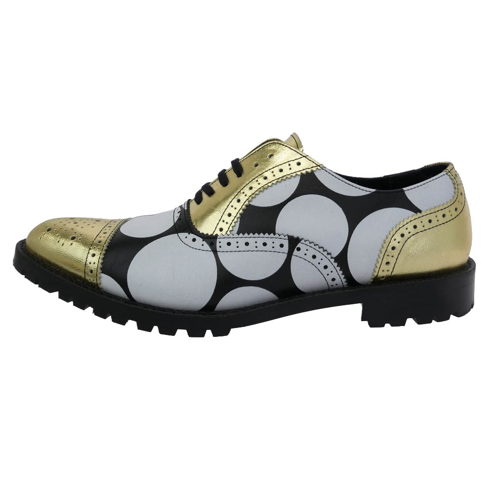 COMME des GARCONS HOMME PLUS コムデギャルソンオムプリュス 13SS ドット レースアップ レザー ドレス シューズ ゴールド系 マルチカラー系 27【中古】