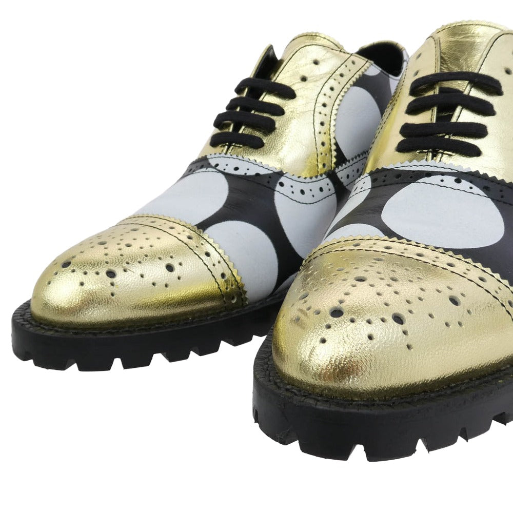 COMME des GARCONS HOMME PLUS コムデギャルソンオムプリュス 13SS ドット レースアップ レザー ドレス シューズ ゴールド系 マルチカラー系 27【中古】