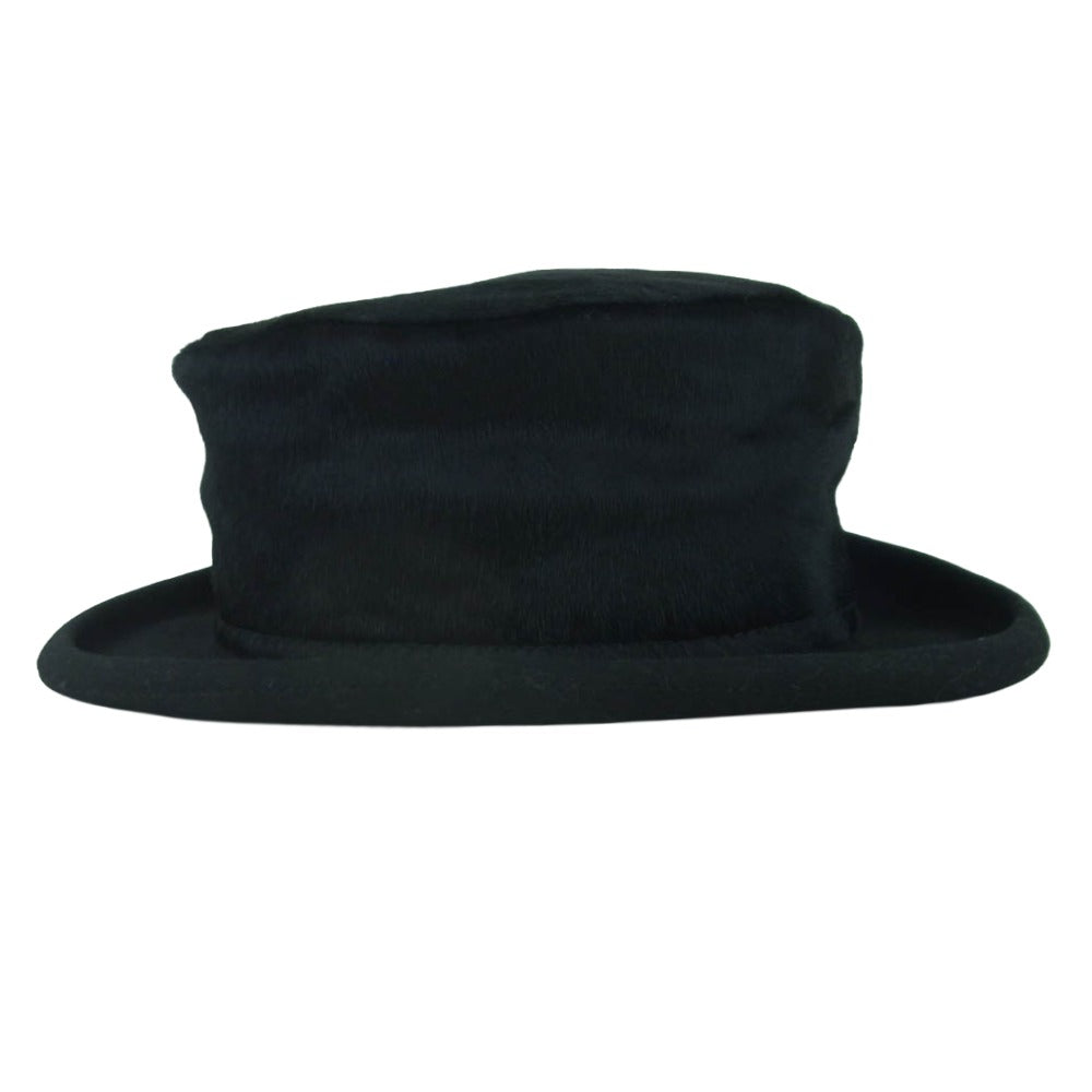 ANN DEMEULEMEESTER アンドゥムルメステール ハラコ ハット 帽子 ベルギー製 ブラック系 L【中古】