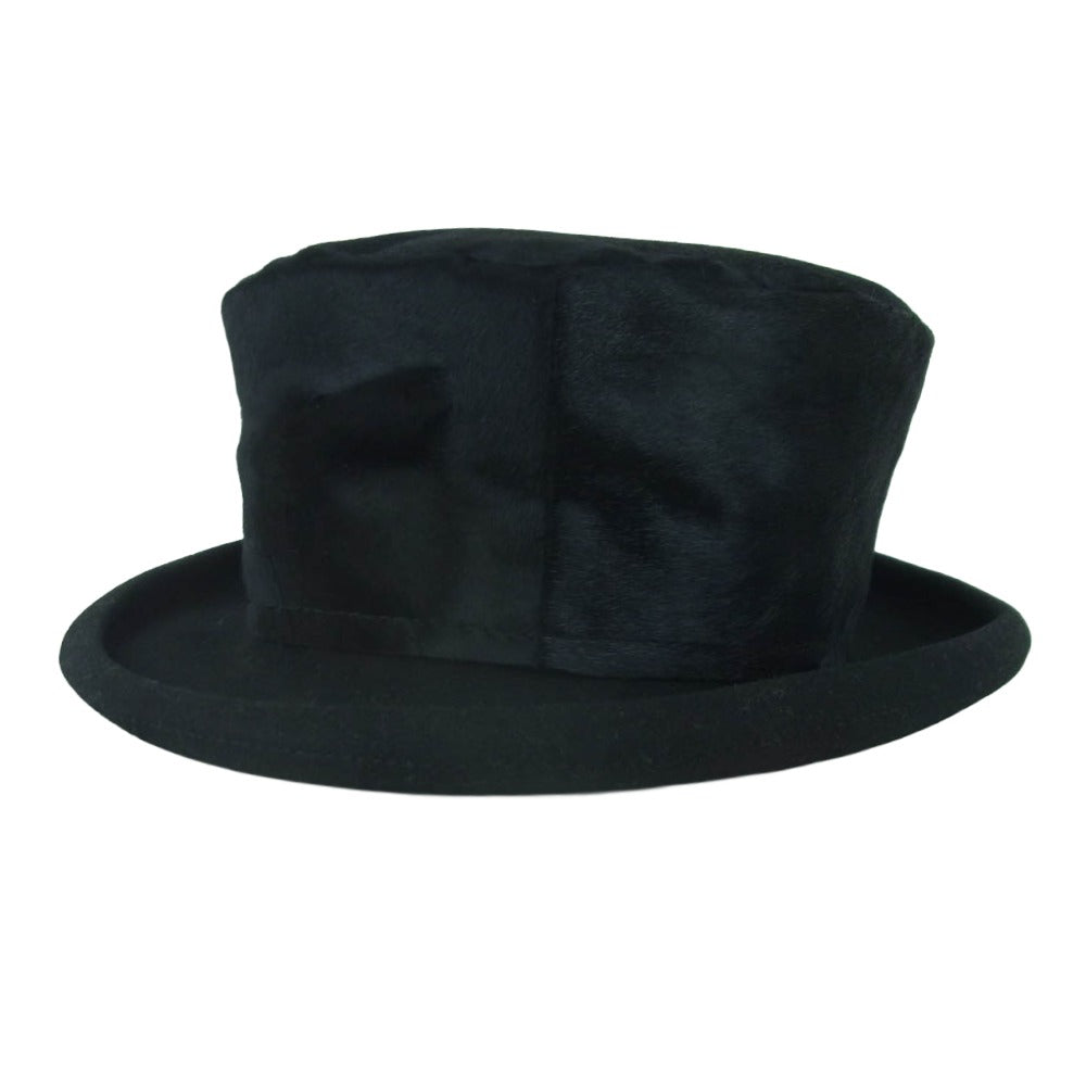 ANN DEMEULEMEESTER アンドゥムルメステール ハラコ ハット 帽子 ベルギー製 ブラック系 L【中古】