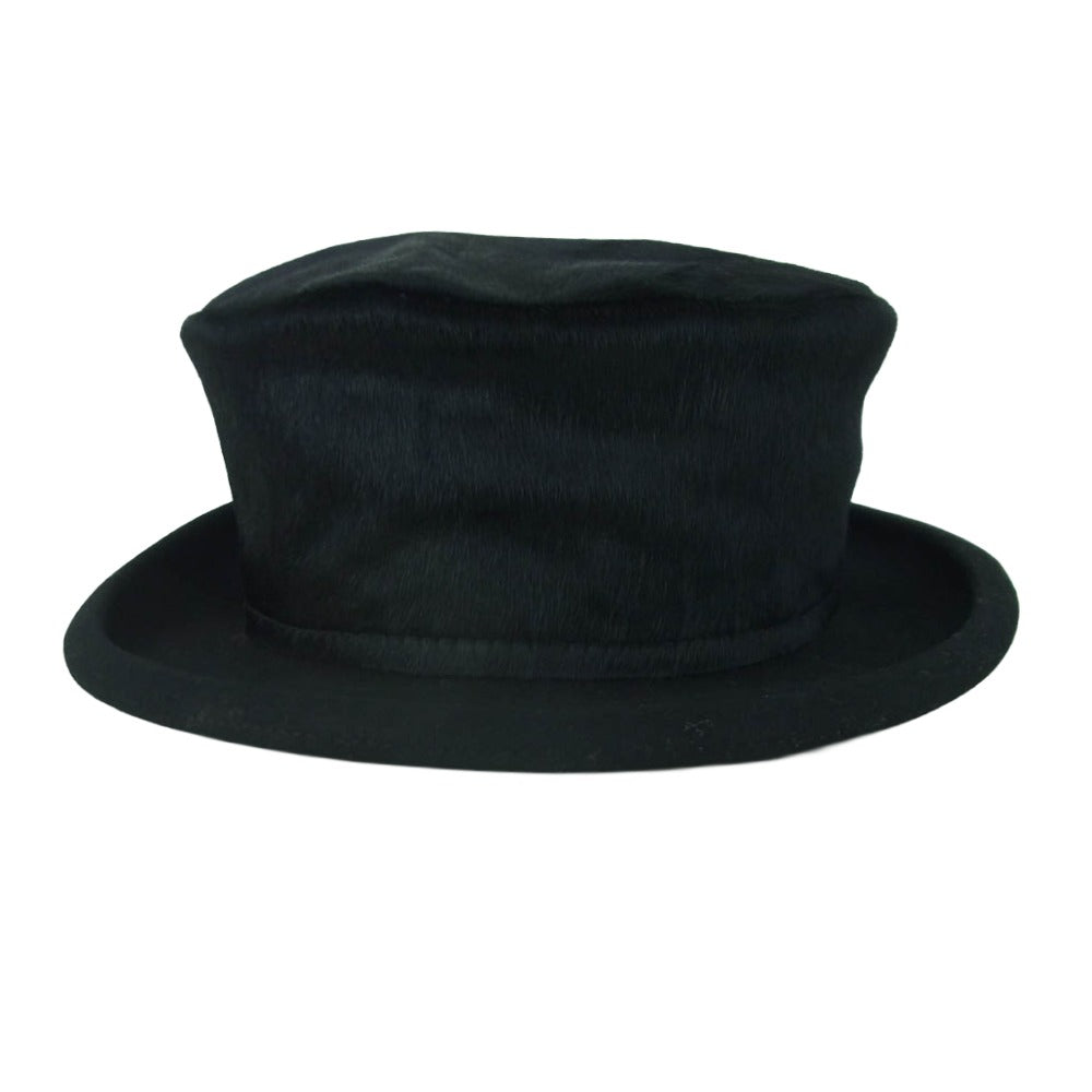 ANN DEMEULEMEESTER アンドゥムルメステール ハラコ ハット 帽子 ベルギー製 ブラック系 L【中古】