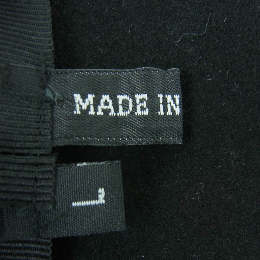 ANN DEMEULEMEESTER アンドゥムルメステール ハラコ ハット 帽子 ベルギー製 ブラック系 L【中古】