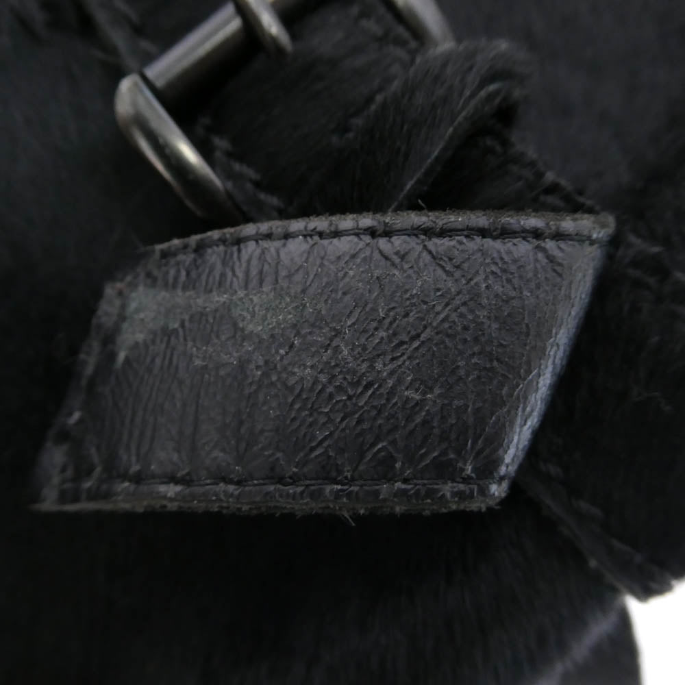 ANN DEMEULEMEESTER アンドゥムルメステール ハラコ ロング ブーツ ブラック系 42【中古】