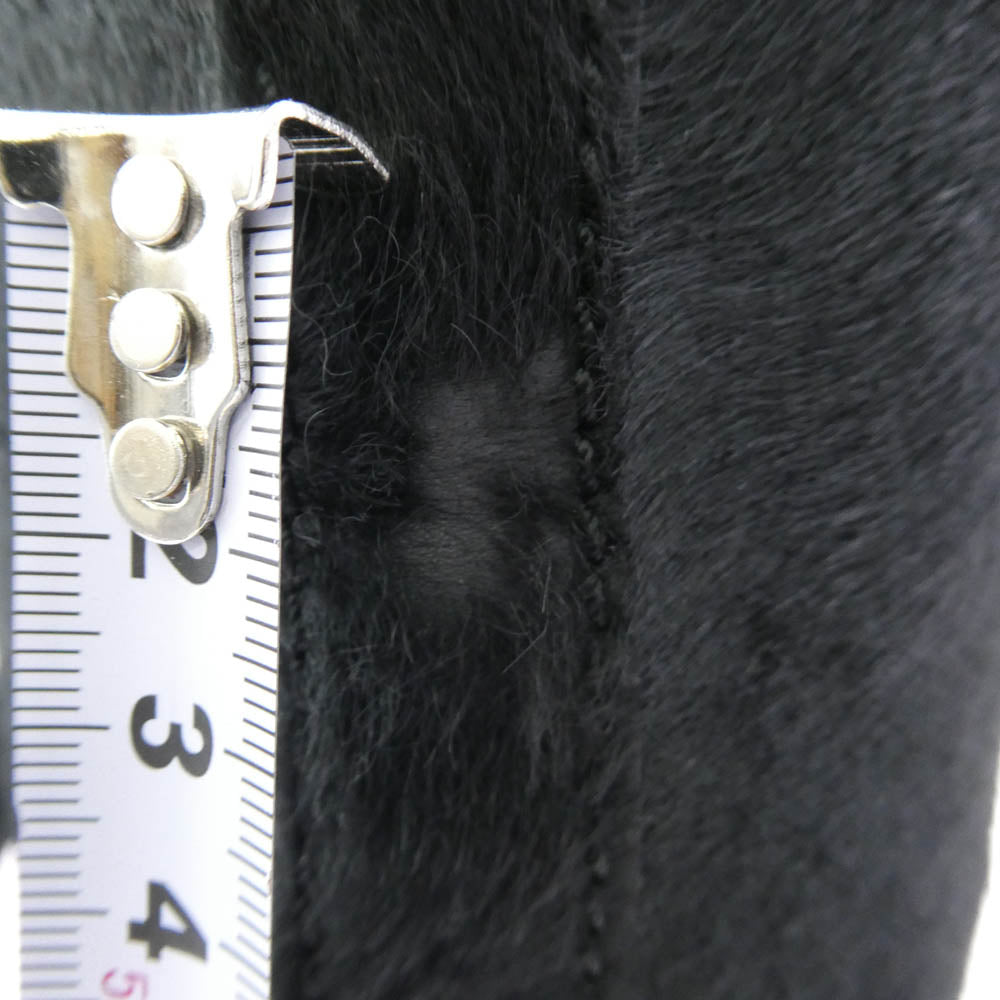 ANN DEMEULEMEESTER アンドゥムルメステール ハラコ ロング ブーツ ブラック系 42【中古】