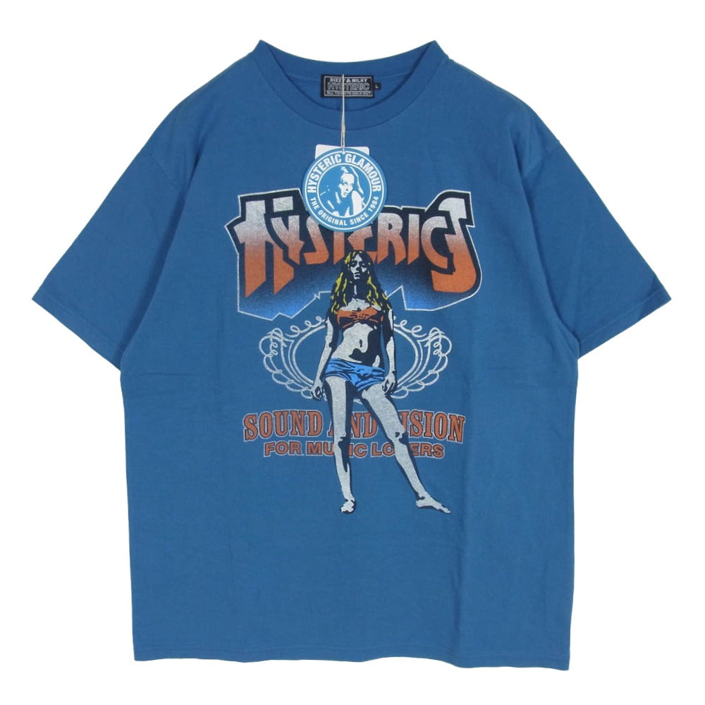 HYSTERIC GLAMOUR ヒステリックグラマー 26SS 02261CT04 BAD ASS MAMA TOUR クルーネック 半袖 Tシャツ ブルー系 L【美品】【中古】