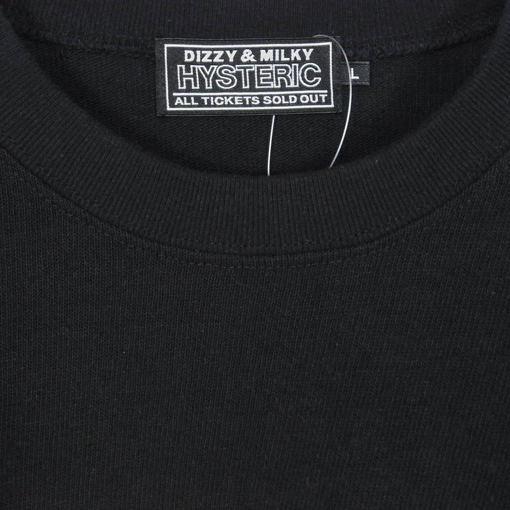 HYSTERIC GLAMOUR ヒステリックグラマー 26SS 02261CL05 MUSIC LOVERS FESTIVAL クルーネック 長袖 Tシャツ ブラック系 L【美品】【中古】