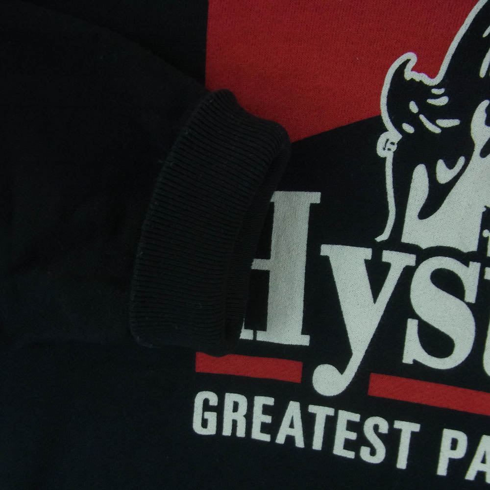 HYSTERIC GLAMOUR ヒステリックグラマー 26SS 02261CS05 GREATEST PARTY SOUNDS クルーネック 長袖 スウェット トレーナー ブラック系 L【中古】