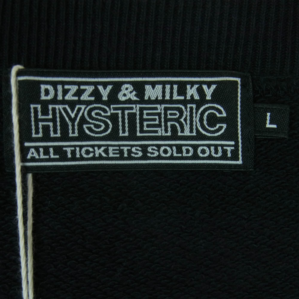 HYSTERIC GLAMOUR ヒステリックグラマー 26SS 02261CS05 GREATEST PARTY SOUNDS クルーネック 長袖 スウェット トレーナー ブラック系 L【中古】