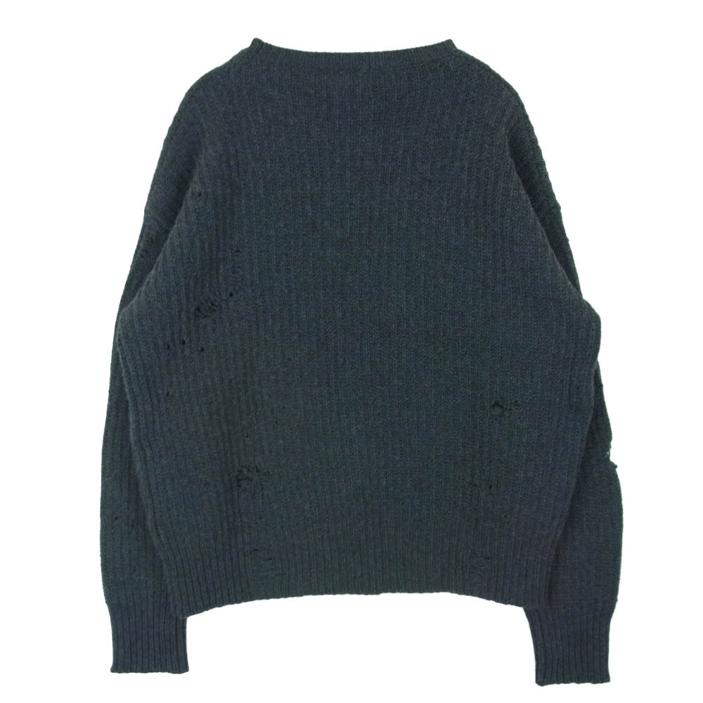 DSQUARED2 ディースクエアード S74HA1173 ウール クラッシュ ダメージ加工 ニット イタリア製 グレー系 M【美品】【中古】