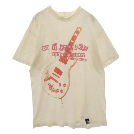 UNDERCOVER アンダーカバー ONE&ONLY ワン&オンリー 初期 Tokyo Sex Pistols 東京セックスピストルズ ヘインズボディ ギタープリント クルーネック 半袖 Tシャツ ホワイト系 L【中古】