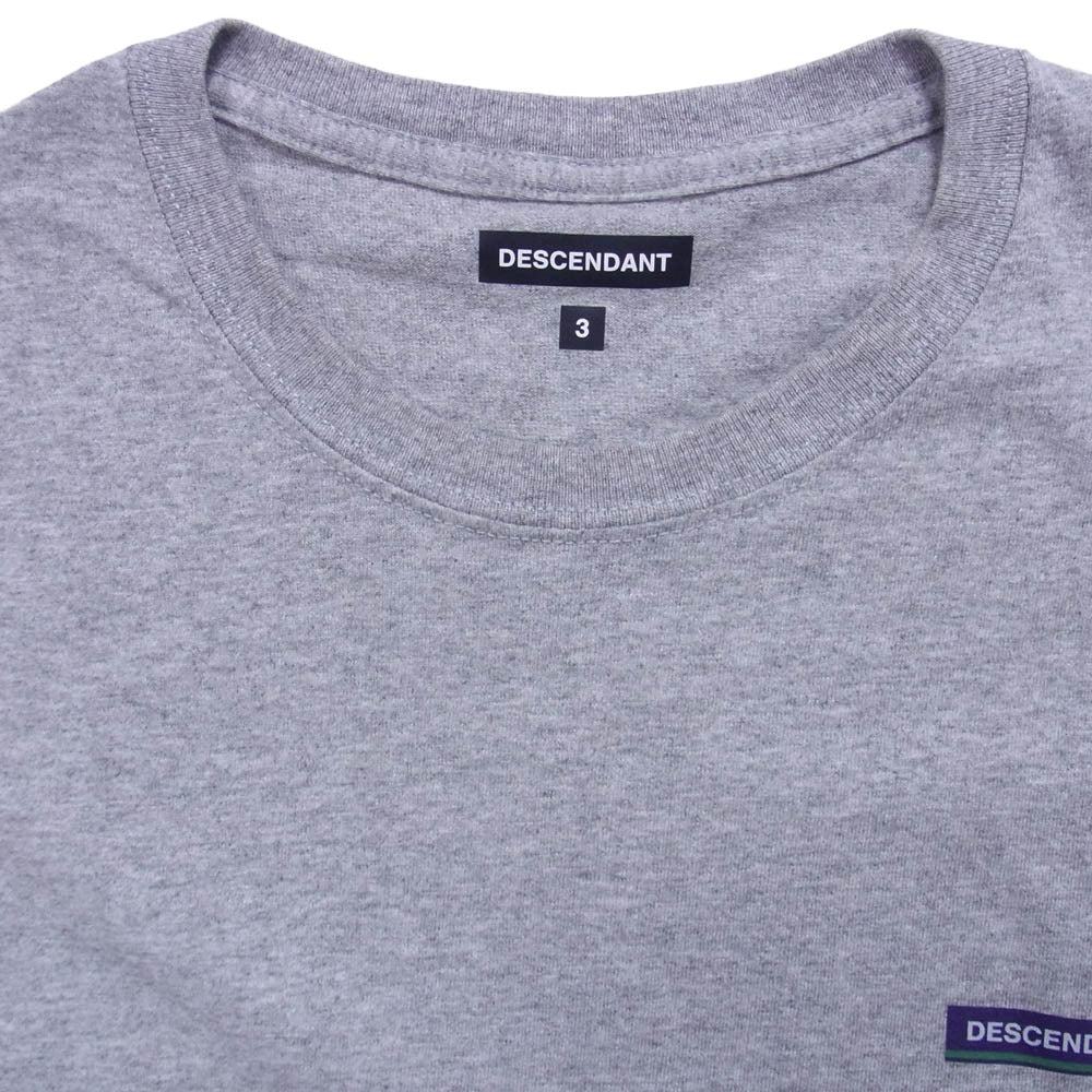 DESCENDANT ディセンダント 21SS HORIZON SS TEE バックプリント 半袖 Tシャツ グレー系 3【中古】