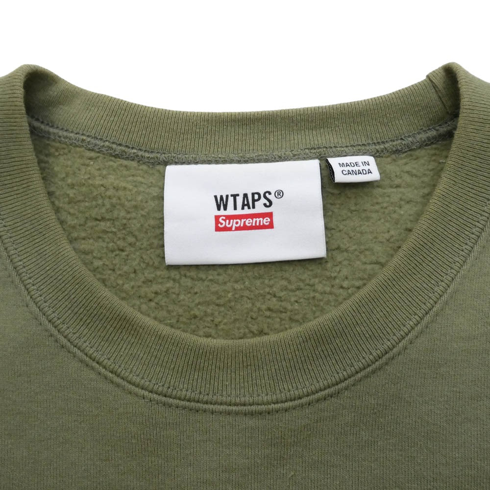 Supreme シュプリーム 21AW Crewneck クルーネック 長袖 スウェット トレーナー カーキ系 XL【中古】