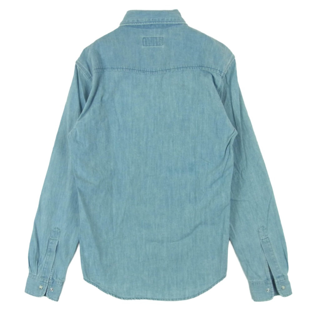 MAISON KITSUNE メゾンキツネ KMH-39000-A デニム 長袖 シャツ コットン 日本製 インディゴブルー系 XXS【中古】