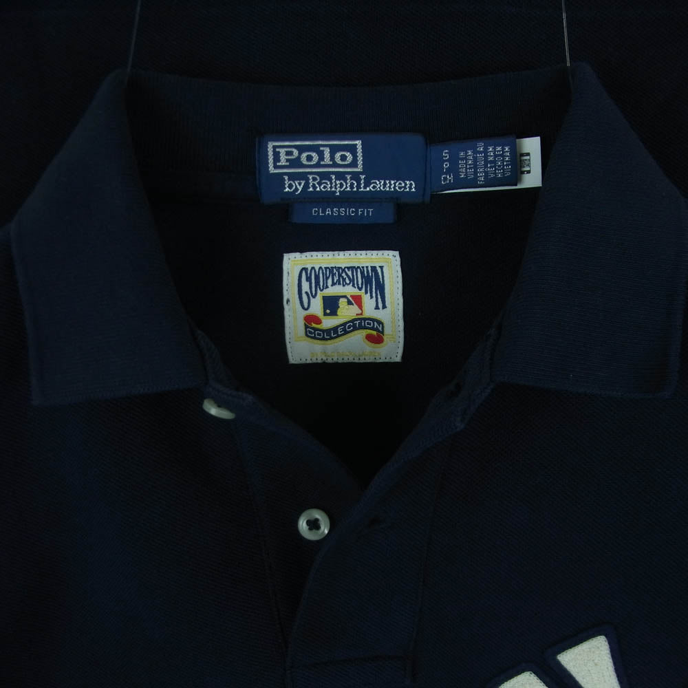POLO RALPH LAUREN ポロ・ラルフローレン ニューヨークヤンキース NYロゴ 半袖 ポロシャツ ダークネイビー系 S【中古】
