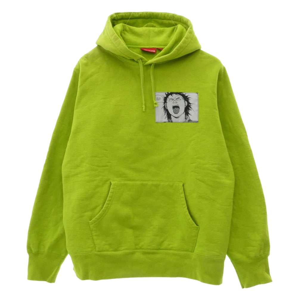 Supreme シュプリーム 17AW AKIRA アキラ Patches Hooded Sweatshirt パッチ フーデッド スウェットシャツ プルオーバー パーカー フーディー ネオングリーン系 L【中古】