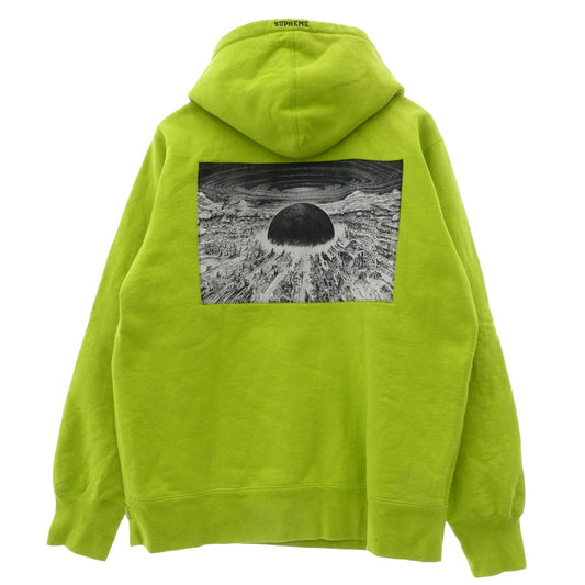 Supreme シュプリーム 17AW AKIRA アキラ Patches Hooded Sweatshirt パッチ フーデッド スウェットシャツ プルオーバー パーカー フーディー ネオングリーン系 L【中古】