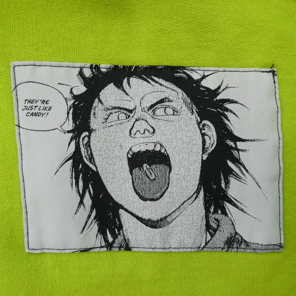 Supreme シュプリーム 17AW AKIRA アキラ Patches Hooded Sweatshirt パッチ フーデッド スウェットシャツ プルオーバー パーカー フーディー ネオングリーン系 L【中古】