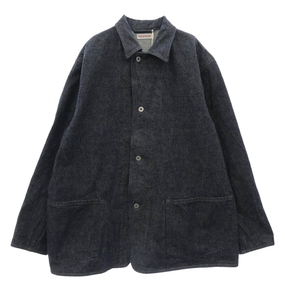 ナイスネス 26SS NN-1801B17 LEEROY RAW DENIM COVERALL リーロイ デニム カバーオール ジャケット インディゴブルー系【極上美品】【中古】