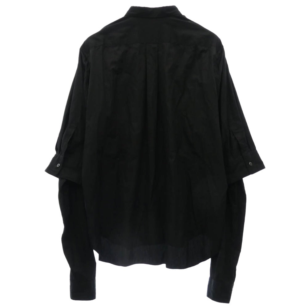 COMME des GARCONS HOMME PLUS コムデギャルソンオムプリュス PN-B021 AD2024 レイヤード マルチアーム 長袖 シャツ ブラック系 L【中古】
