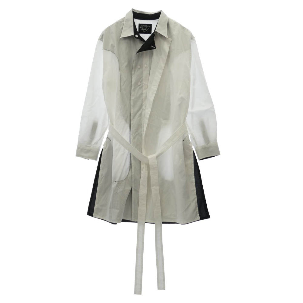 Yohji Yamamoto POUR HOMME ヨウジヤマモトプールオム 23AW HJ-B71-515 POWER OF THE WHITE SHIRT 変形 リバーシブル バイカラー ロング 長袖 シャツ ホワイト系 2【中古】