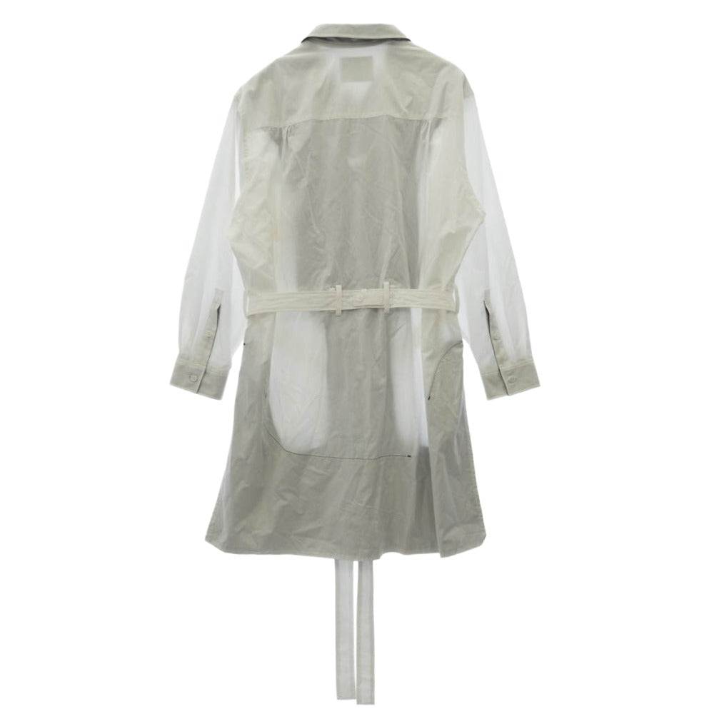 Yohji Yamamoto POUR HOMME ヨウジヤマモトプールオム 23AW HJ-B71-515 POWER OF THE WHITE SHIRT 変形 リバーシブル バイカラー ロング 長袖 シャツ ホワイト系 2【中古】