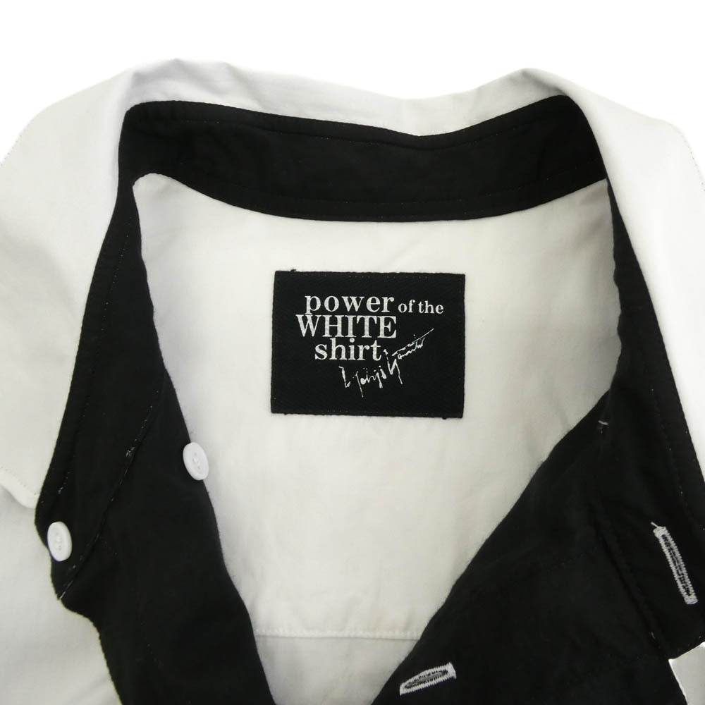 Yohji Yamamoto POUR HOMME ヨウジヤマモトプールオム 23AW HJ-B71-515 POWER OF THE WHITE SHIRT 変形 リバーシブル バイカラー ロング 長袖 シャツ ホワイト系 2【中古】