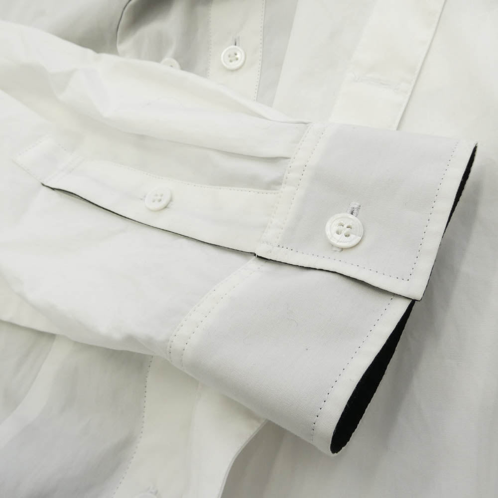 Yohji Yamamoto POUR HOMME ヨウジヤマモトプールオム 23AW HJ-B71-515 POWER OF THE WHITE SHIRT 変形 リバーシブル バイカラー ロング 長袖 シャツ ホワイト系 2【中古】